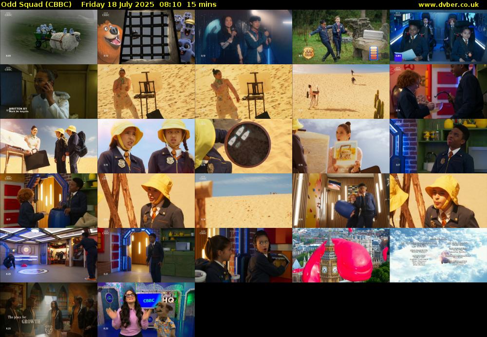 Odd Squad (CBBC) Friday 18 July 2025 08:10 - 08:25