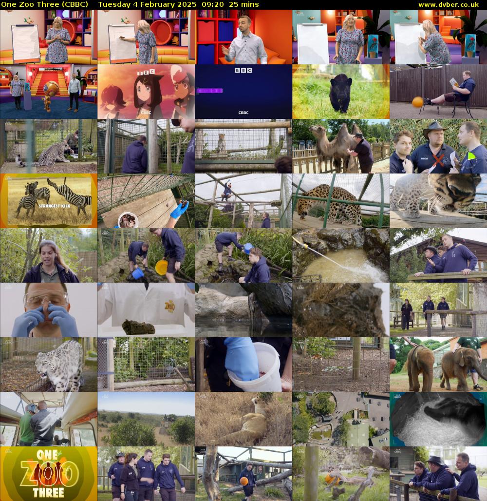 One Zoo Three (CBBC) Tuesday 4 February 2025 09:20 - 09:45