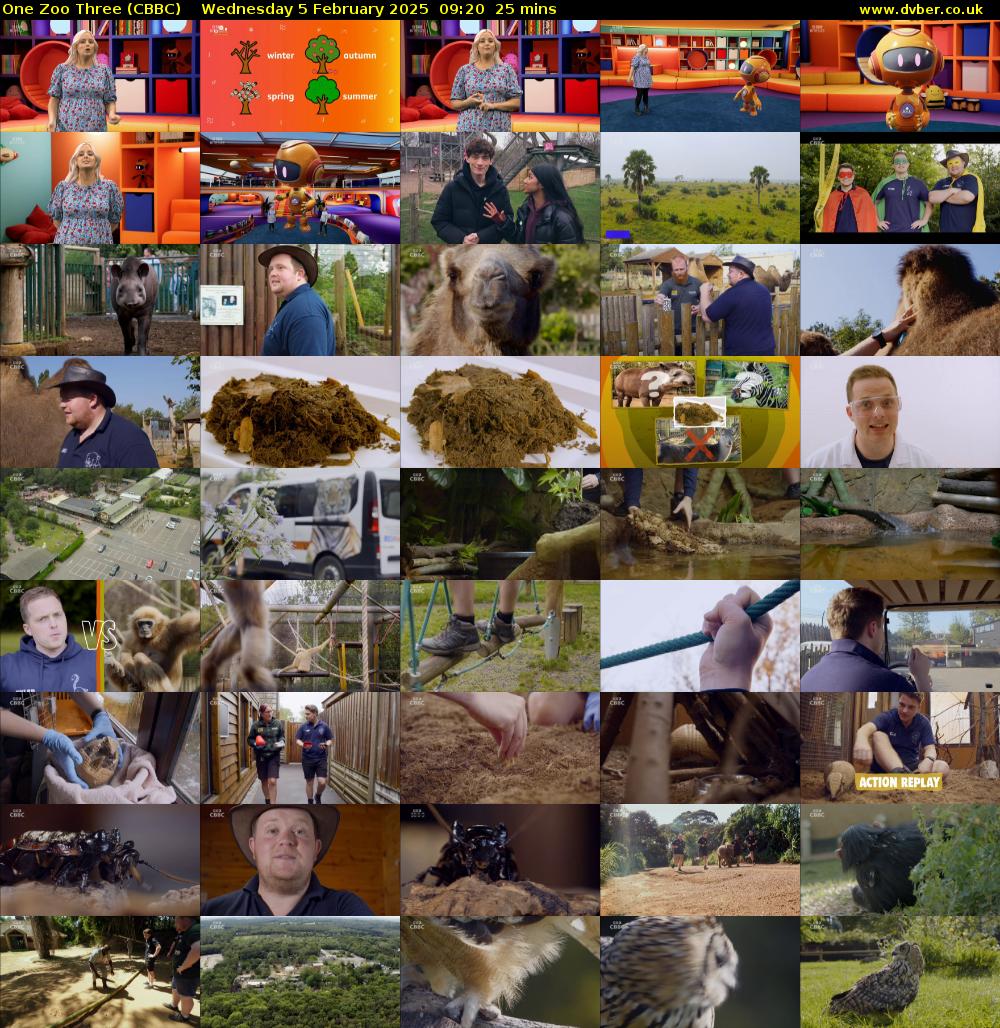 One Zoo Three (CBBC) Wednesday 5 February 2025 09:20 - 09:45
