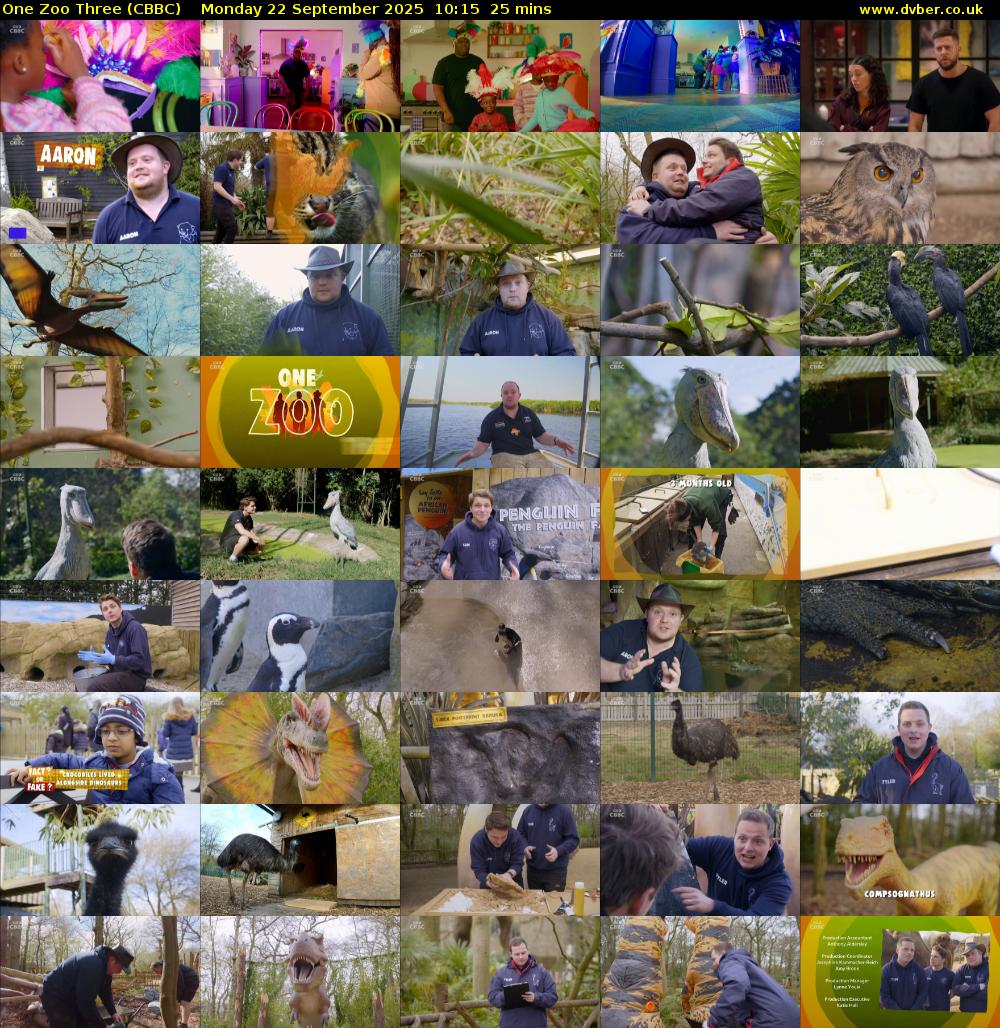 One Zoo Three (CBBC) Monday 22 September 2025 10:15 - 10:40