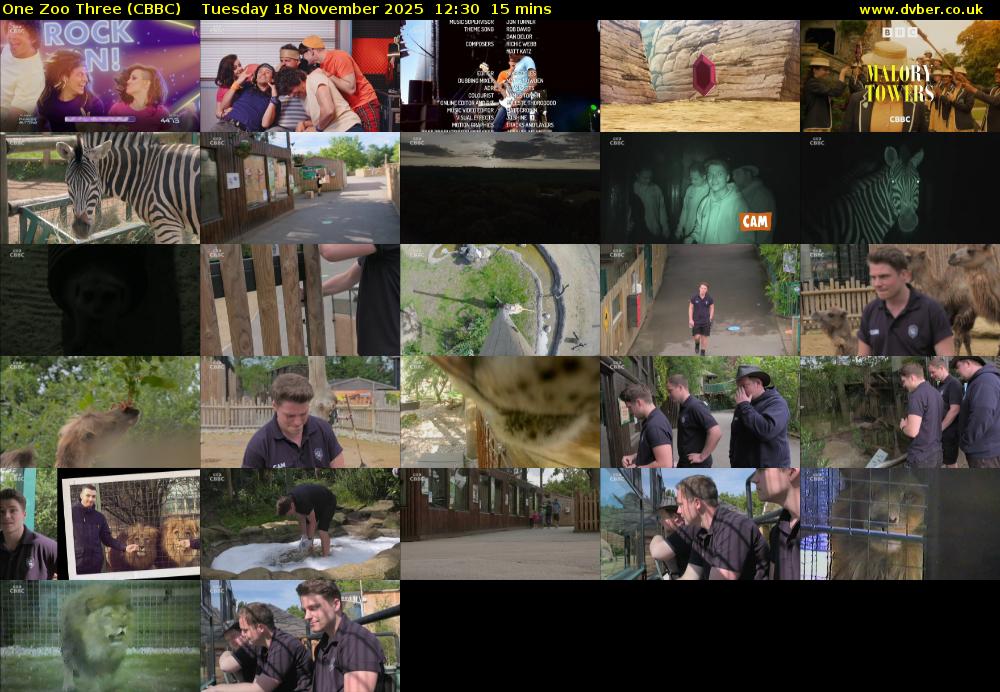 One Zoo Three (CBBC) Tuesday 18 November 2025 12:30 - 12:45