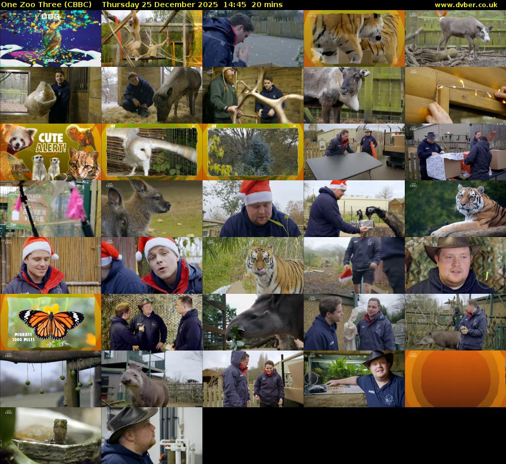 One Zoo Three (CBBC) Thursday 25 December 2025 14:45 - 15:05