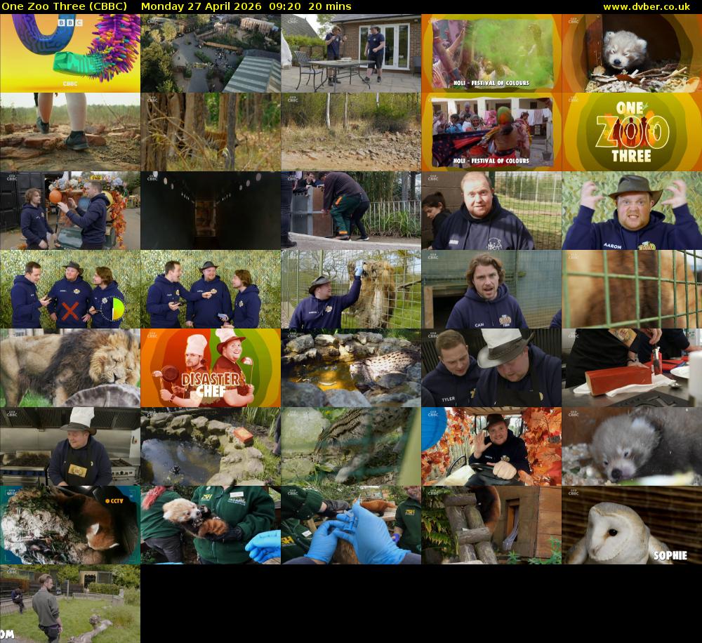 One Zoo Three (CBBC) Monday 27 April 2026 09:20 - 09:40