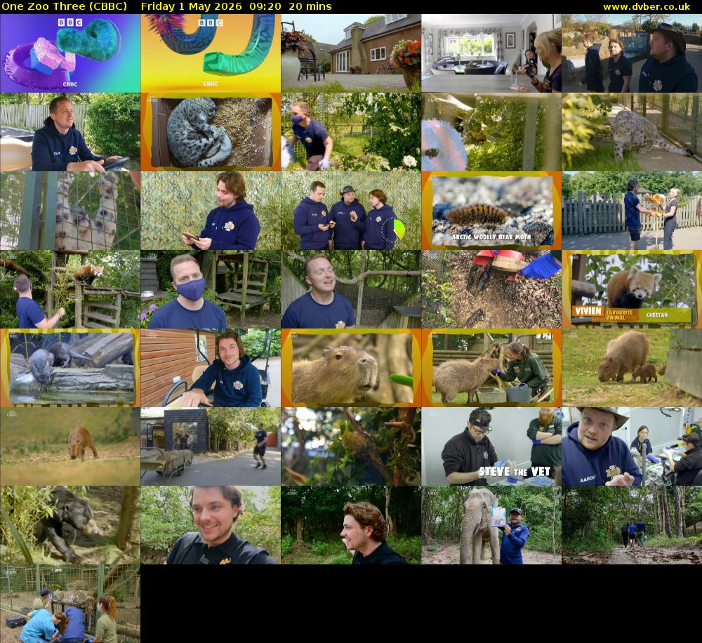 One Zoo Three (CBBC) Friday 1 May 2026 09:20 - 09:40