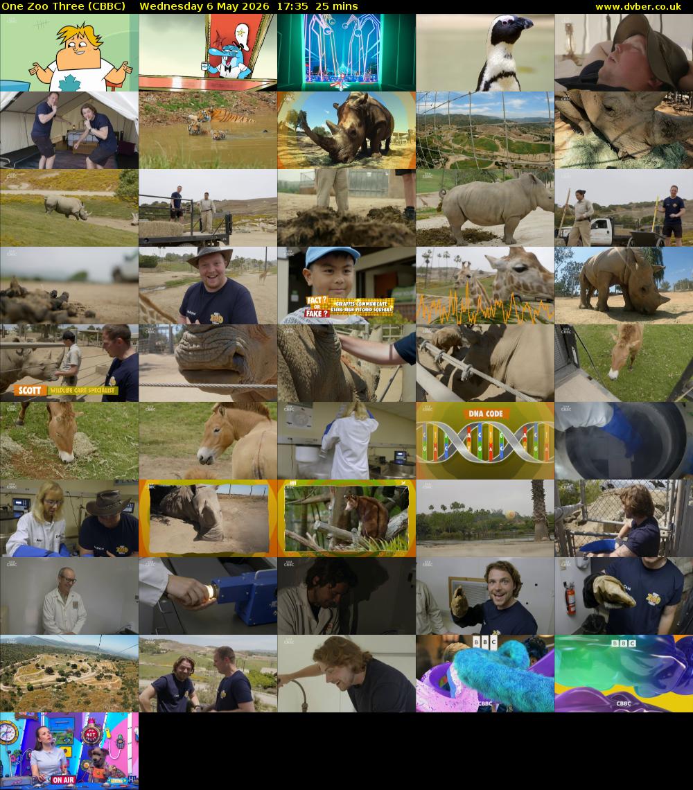 One Zoo Three (CBBC) Wednesday 6 May 2026 17:35 - 18:00