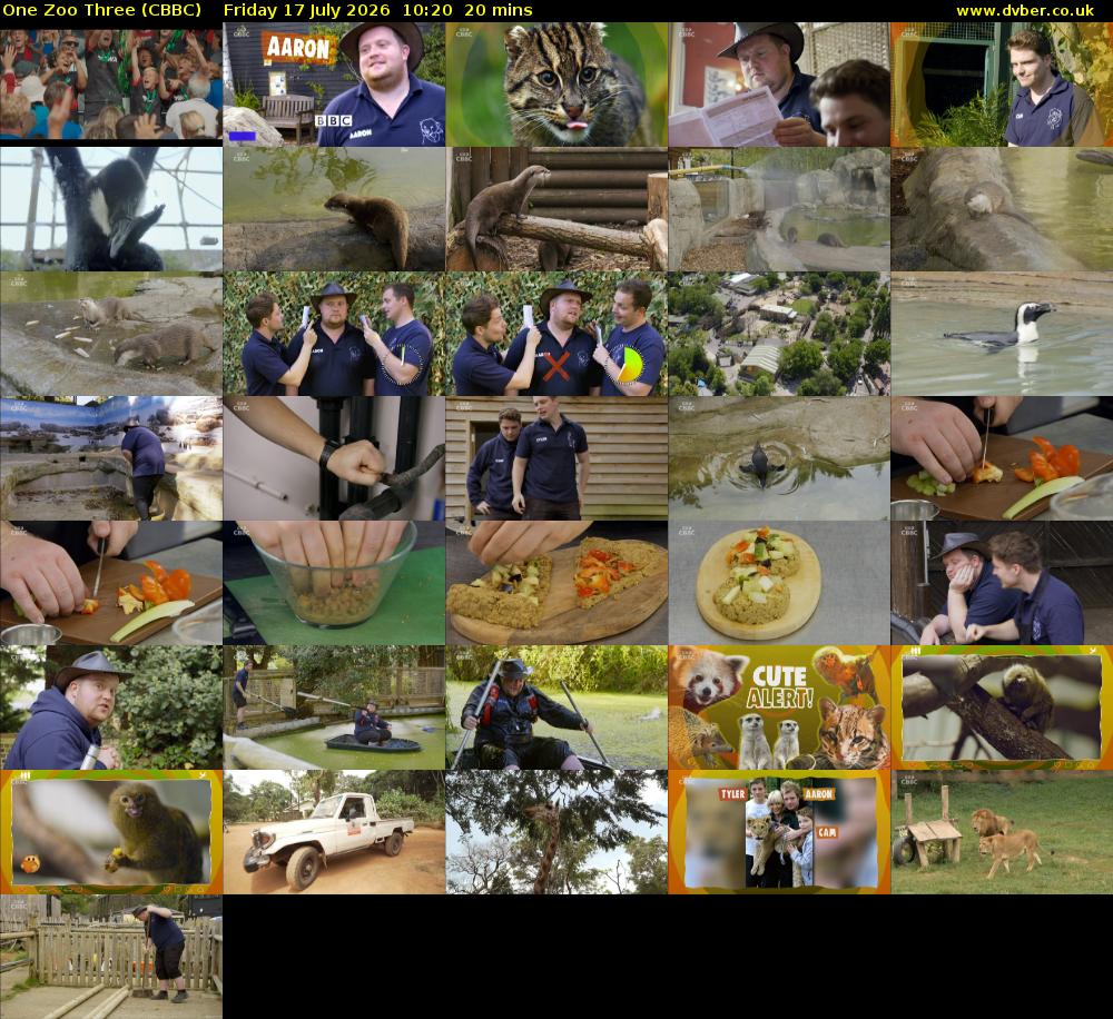 One Zoo Three (CBBC) Friday 17 July 2026 10:20 - 10:40