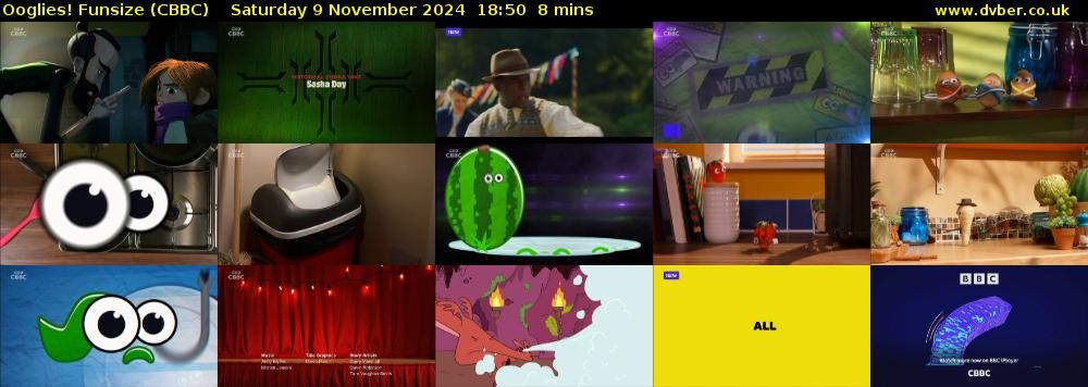 Ooglies! Funsize (CBBC) Saturday 9 November 2024 18:50 - 18:58