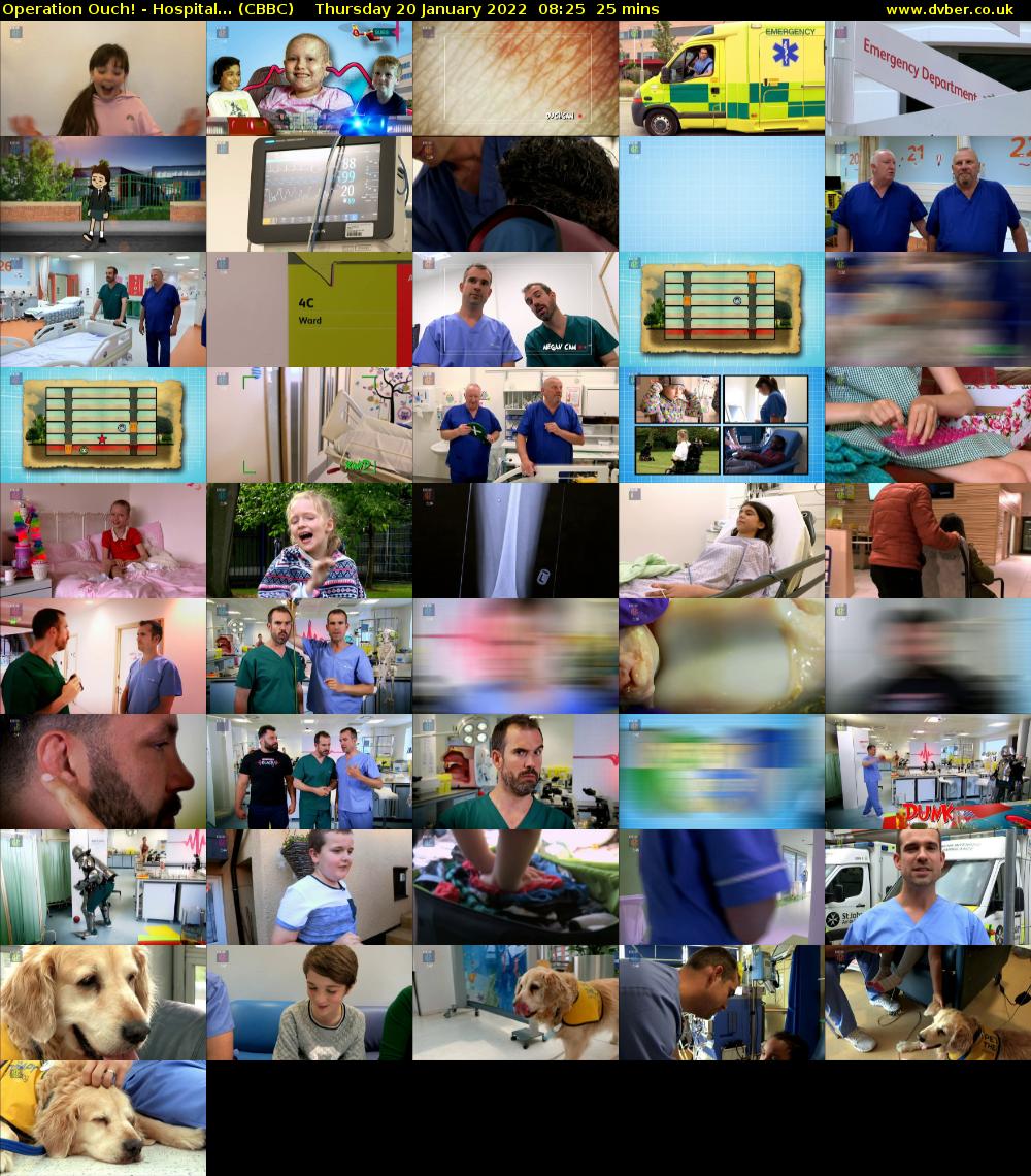 Operation Ouch! - Hospital... (CBBC) Thursday 20 January 2022 08:25 - 08:50