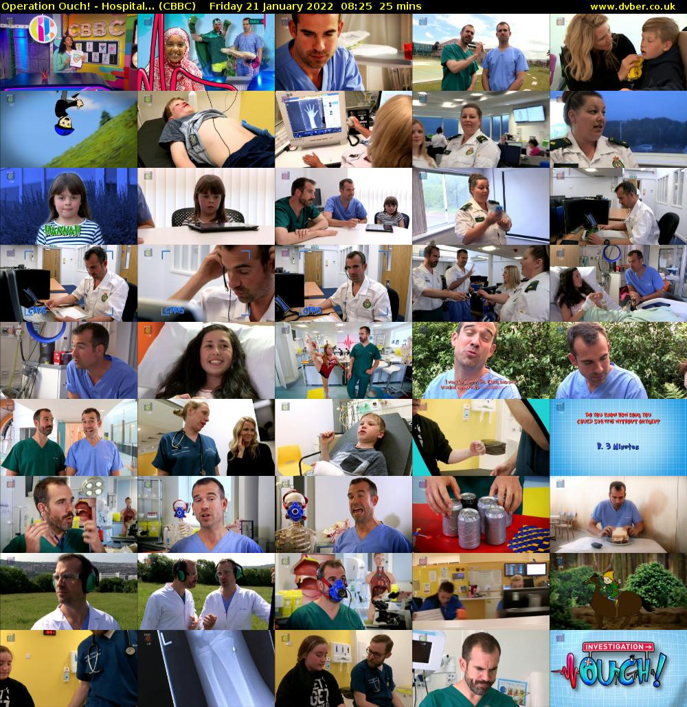 Operation Ouch! - Hospital... (CBBC) Friday 21 January 2022 08:25 - 08:50