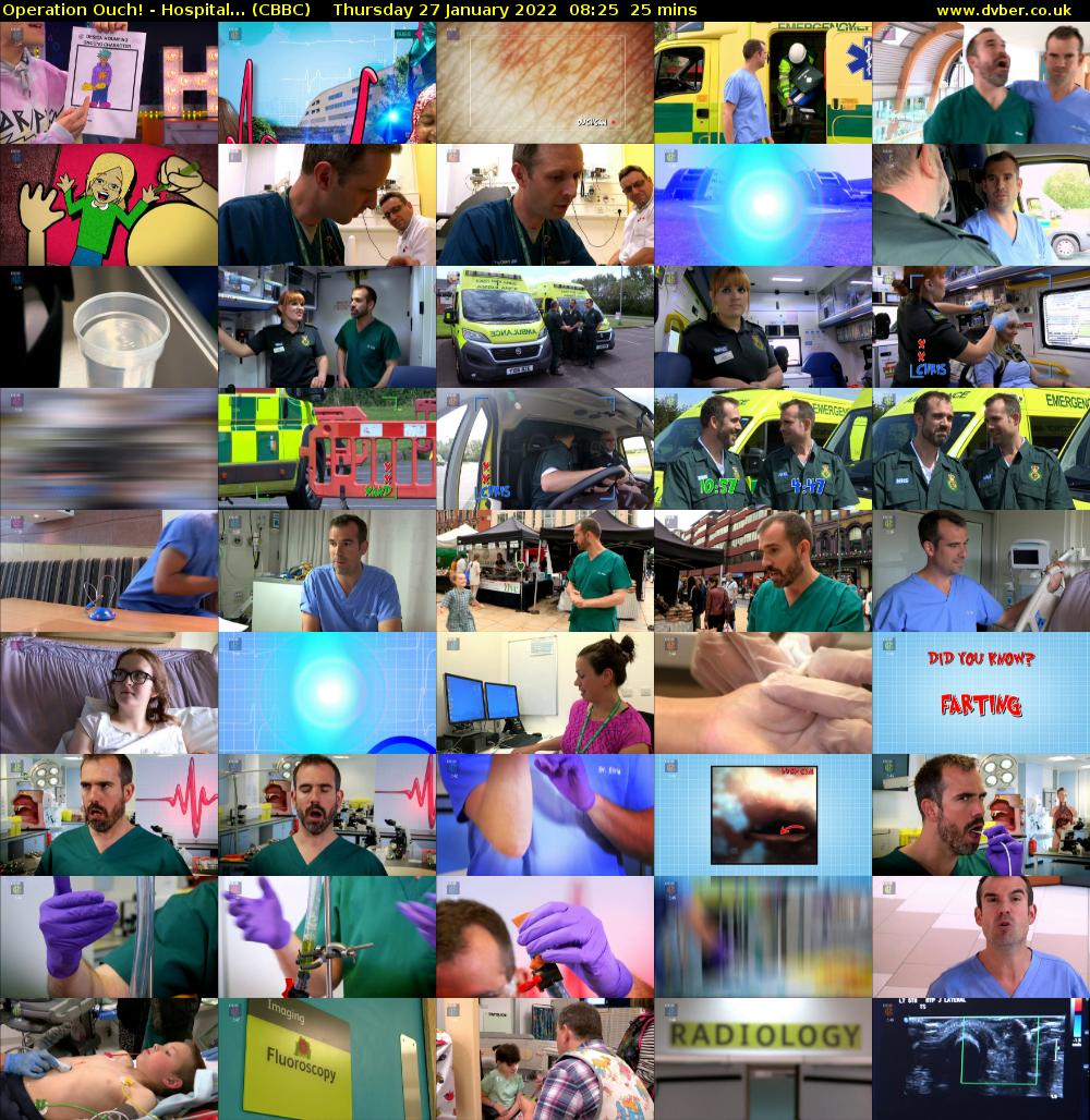 Operation Ouch! - Hospital... (CBBC) Thursday 27 January 2022 08:25 - 08:50