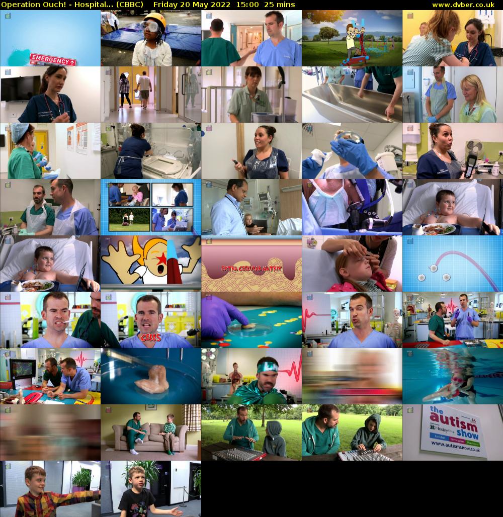 Operation Ouch! - Hospital... (CBBC) Friday 20 May 2022 15:00 - 15:25