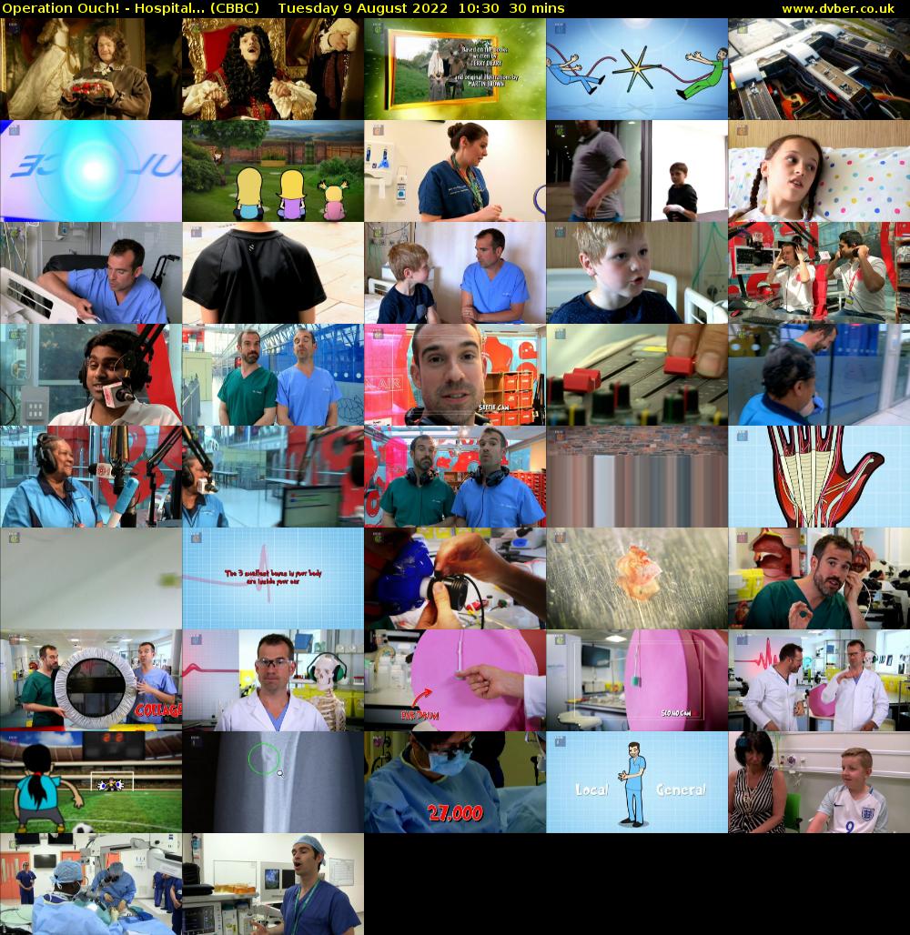 Operation Ouch! - Hospital... (CBBC) Tuesday 9 August 2022 10:30 - 11:00