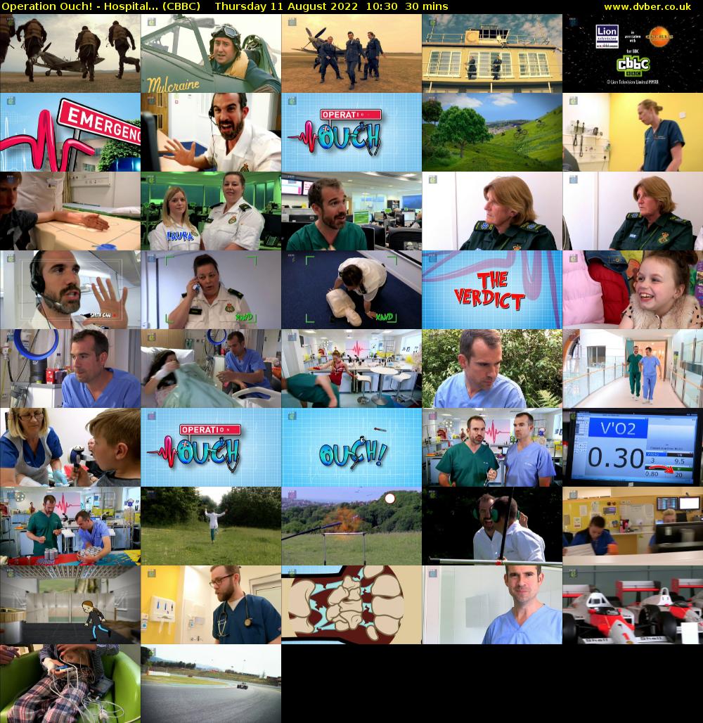 Operation Ouch! - Hospital... (CBBC) Thursday 11 August 2022 10:30 - 11:00