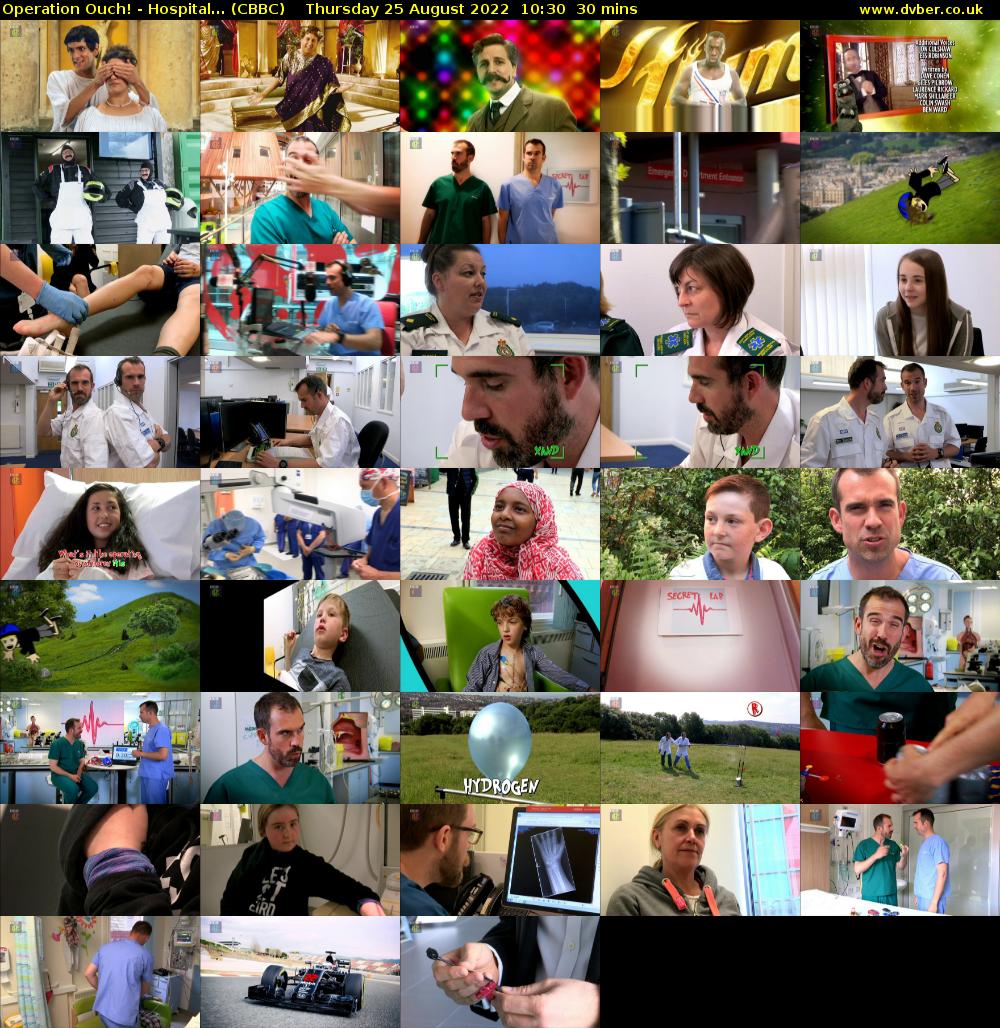 Operation Ouch! - Hospital... (CBBC) Thursday 25 August 2022 10:30 - 11:00