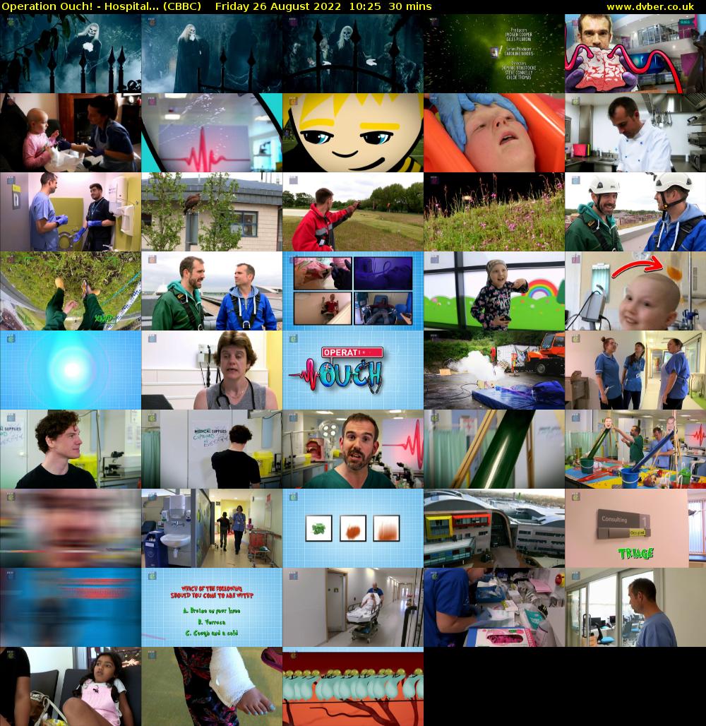 Operation Ouch! - Hospital... (CBBC) Friday 26 August 2022 10:25 - 10:55