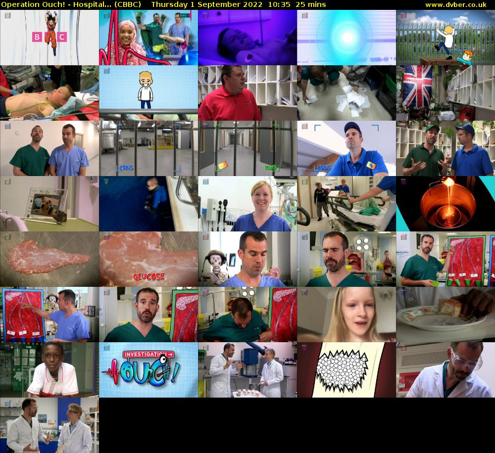 Operation Ouch! - Hospital... (CBBC) Thursday 1 September 2022 10:35 - 11:00