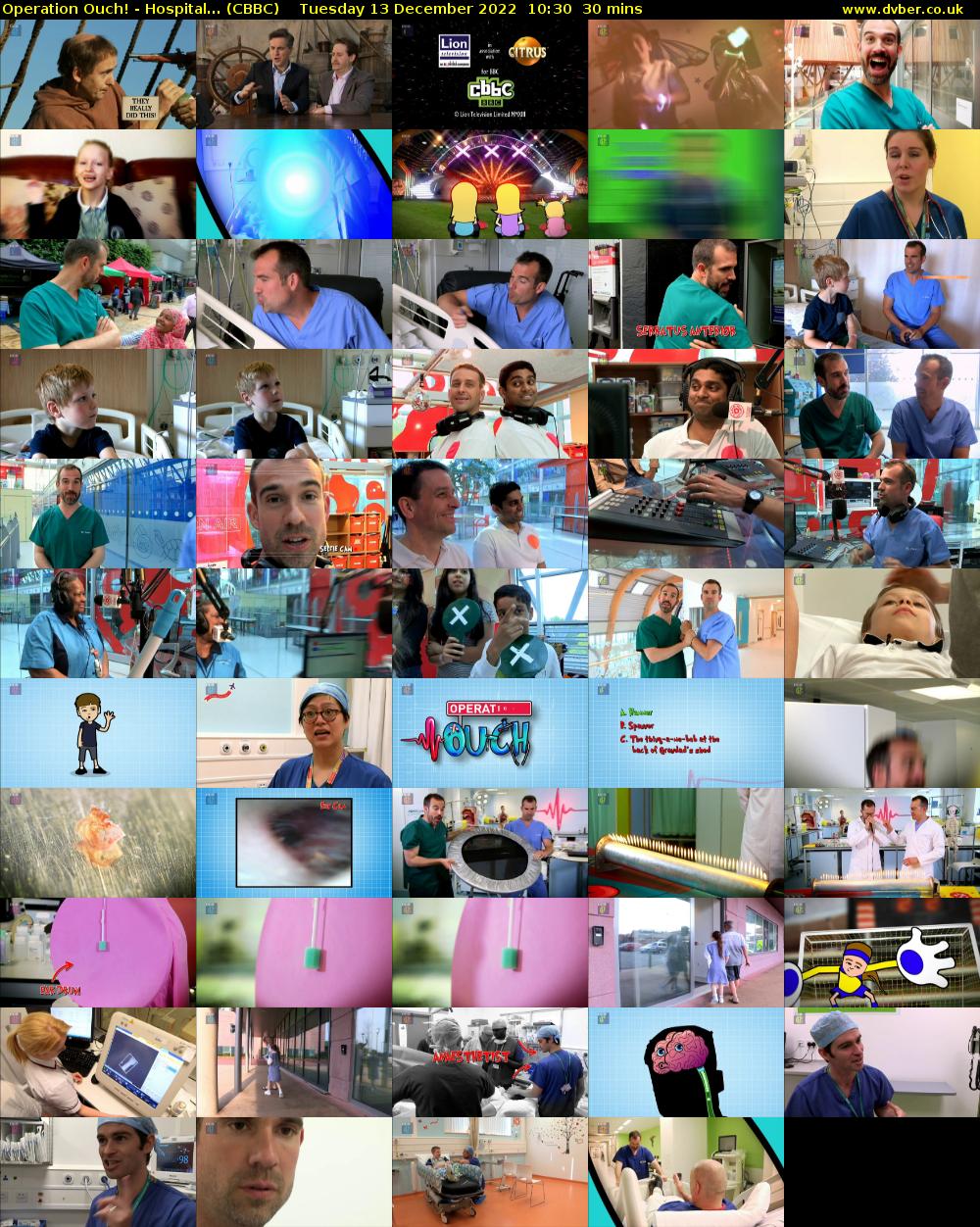 Operation Ouch! - Hospital... (CBBC) Tuesday 13 December 2022 10:30 - 11:00