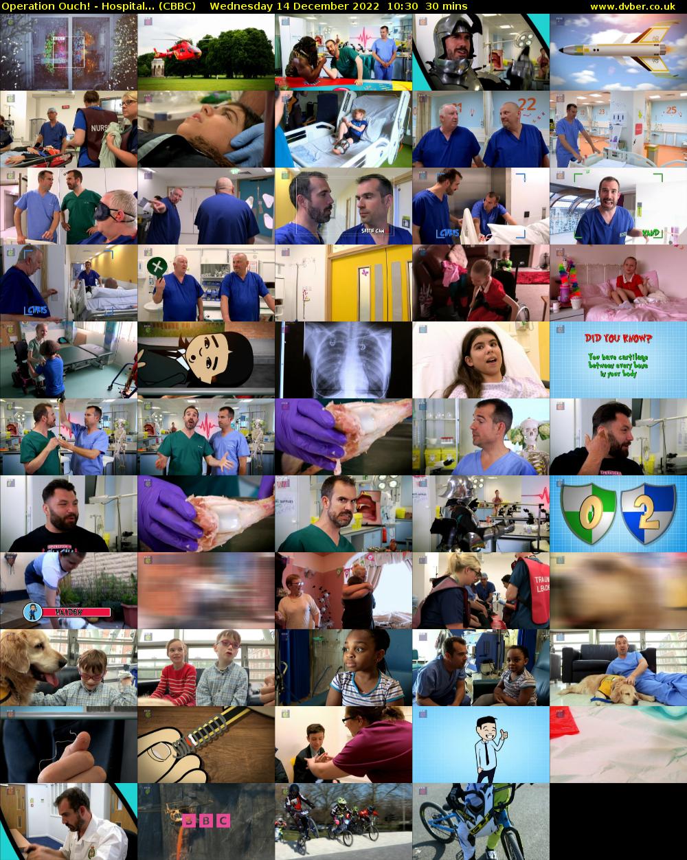 Operation Ouch! - Hospital... (CBBC) Wednesday 14 December 2022 10:30 - 11:00