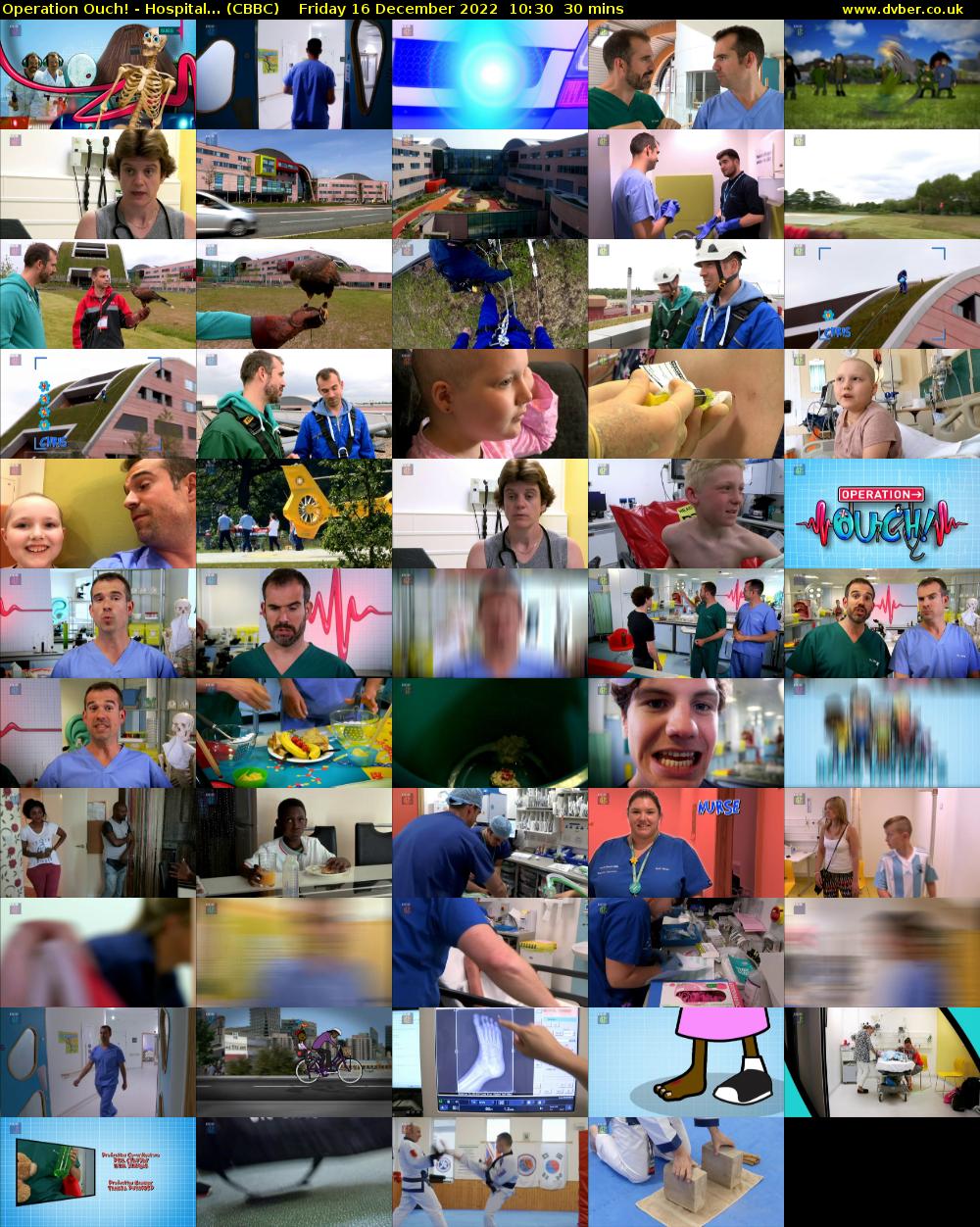 Operation Ouch! - Hospital... (CBBC) Friday 16 December 2022 10:30 - 11:00