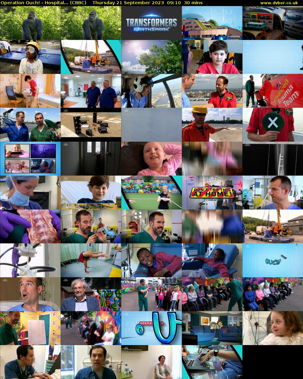 Operation Ouch! - Hospital... (CBBC) Thursday 21 September 2023 09:10 - 09:40