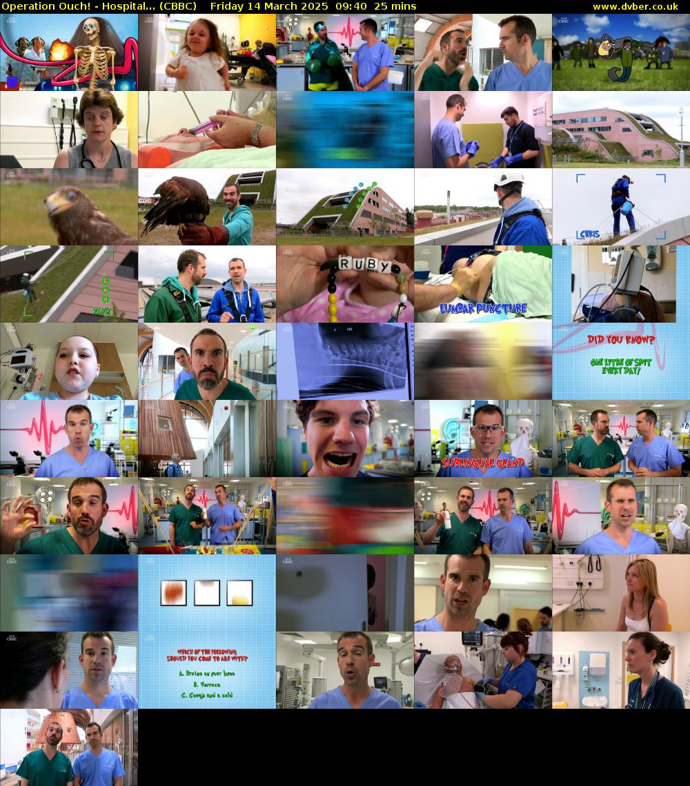 Operation Ouch! - Hospital... (CBBC) Friday 14 March 2025 09:40 - 10:05