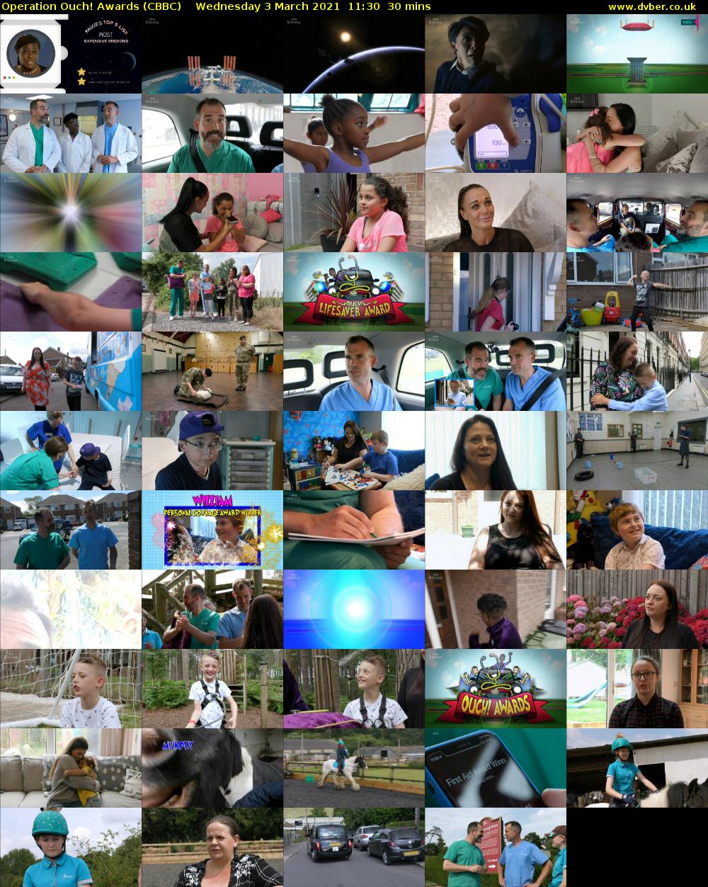 Operation Ouch! Awards (CBBC) Wednesday 3 March 2021 11:30 - 12:00
