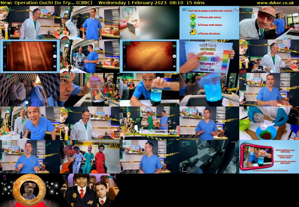 Operation Ouch! Do Try... (CBBC) Wednesday 1 February 2023 08:10 - 08:25