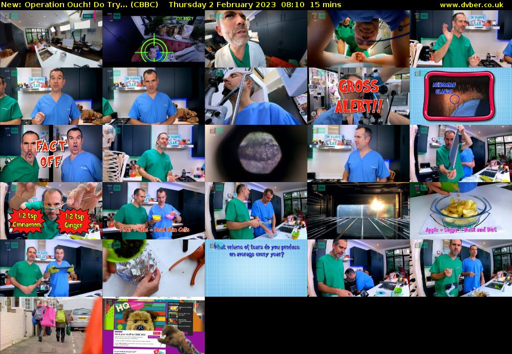 Operation Ouch! Do Try... (CBBC) Thursday 2 February 2023 08:10 - 08:25