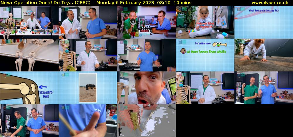 Operation Ouch! Do Try... (CBBC) Monday 6 February 2023 08:10 - 08:20