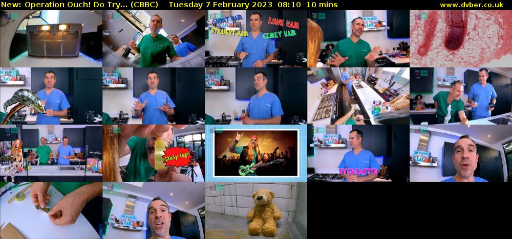 Operation Ouch! Do Try... (CBBC) Tuesday 7 February 2023 08:10 - 08:20