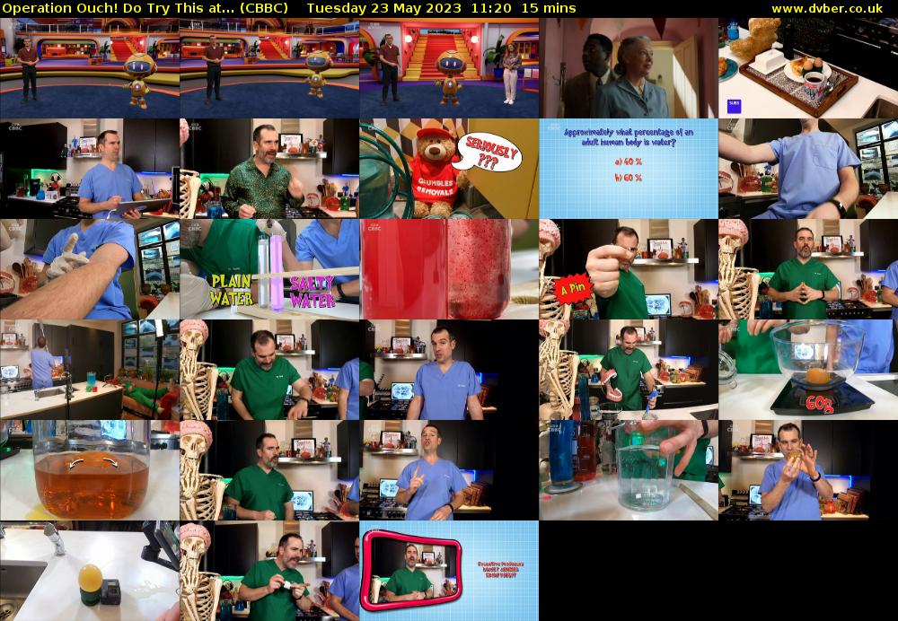 Operation Ouch! Do Try This at... (CBBC) Tuesday 23 May 2023 11:20 - 11:35