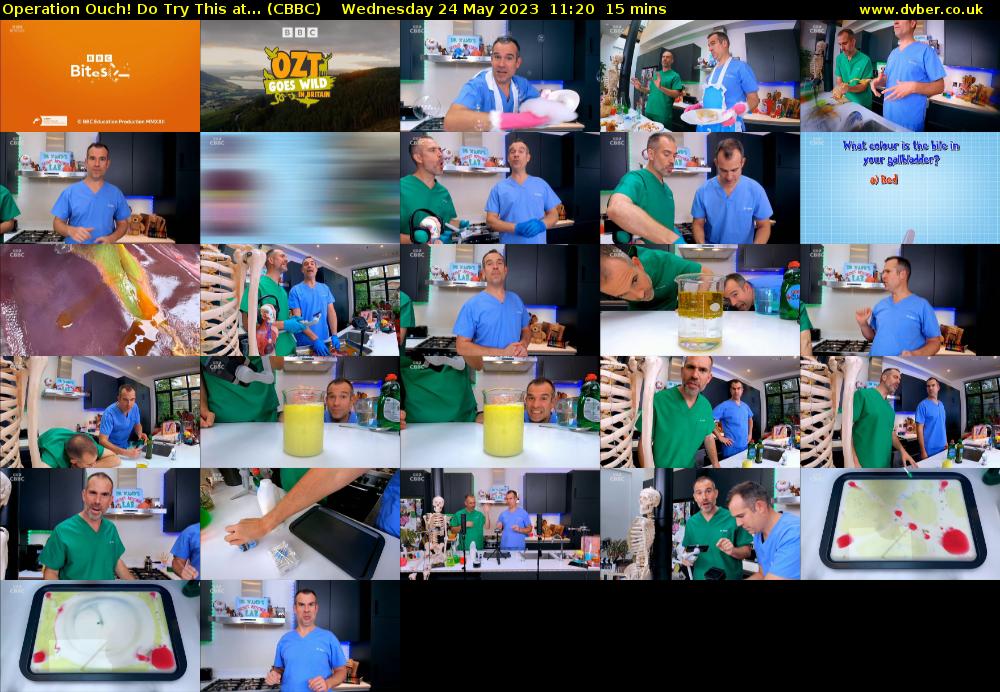 Operation Ouch! Do Try This at... (CBBC) Wednesday 24 May 2023 11:20 - 11:35