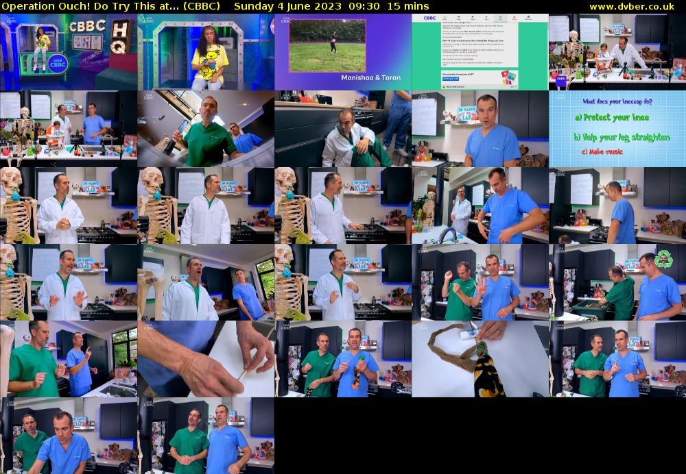 Operation Ouch! Do Try This at... (CBBC) Sunday 4 June 2023 09:30 - 09:45