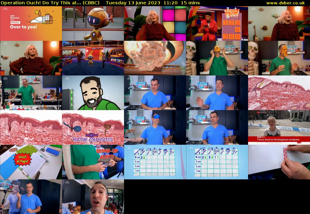 Operation Ouch! Do Try This at... (CBBC) Tuesday 13 June 2023 11:20 - 11:35