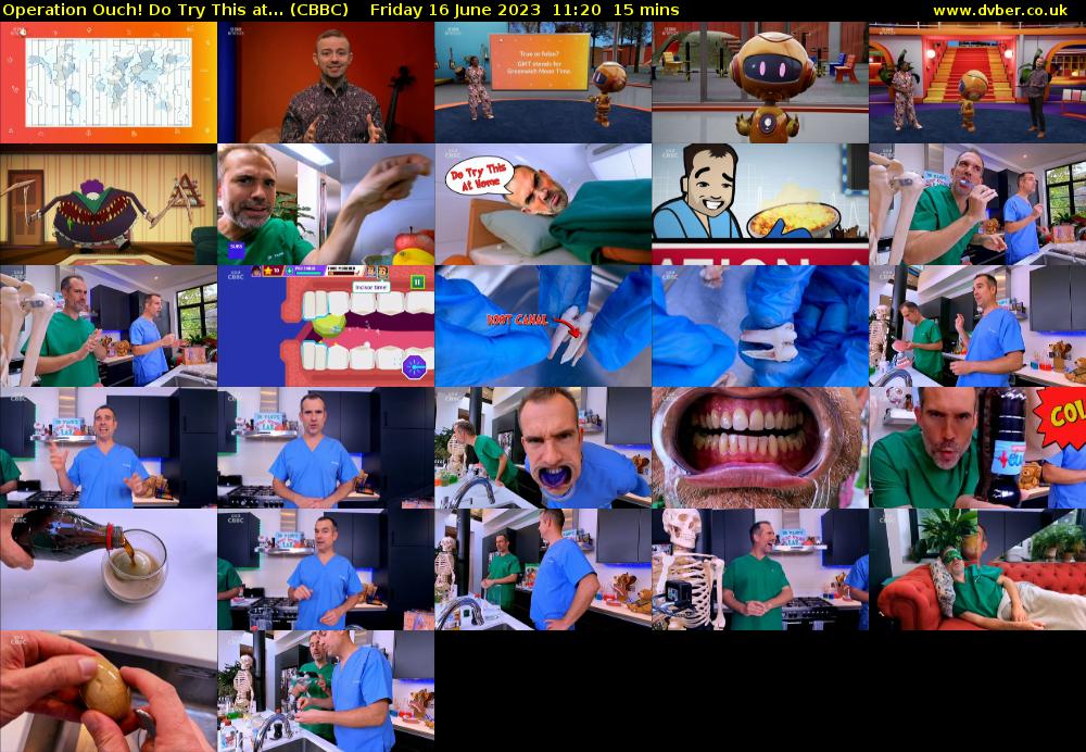 Operation Ouch! Do Try This at... (CBBC) Friday 16 June 2023 11:20 - 11:35