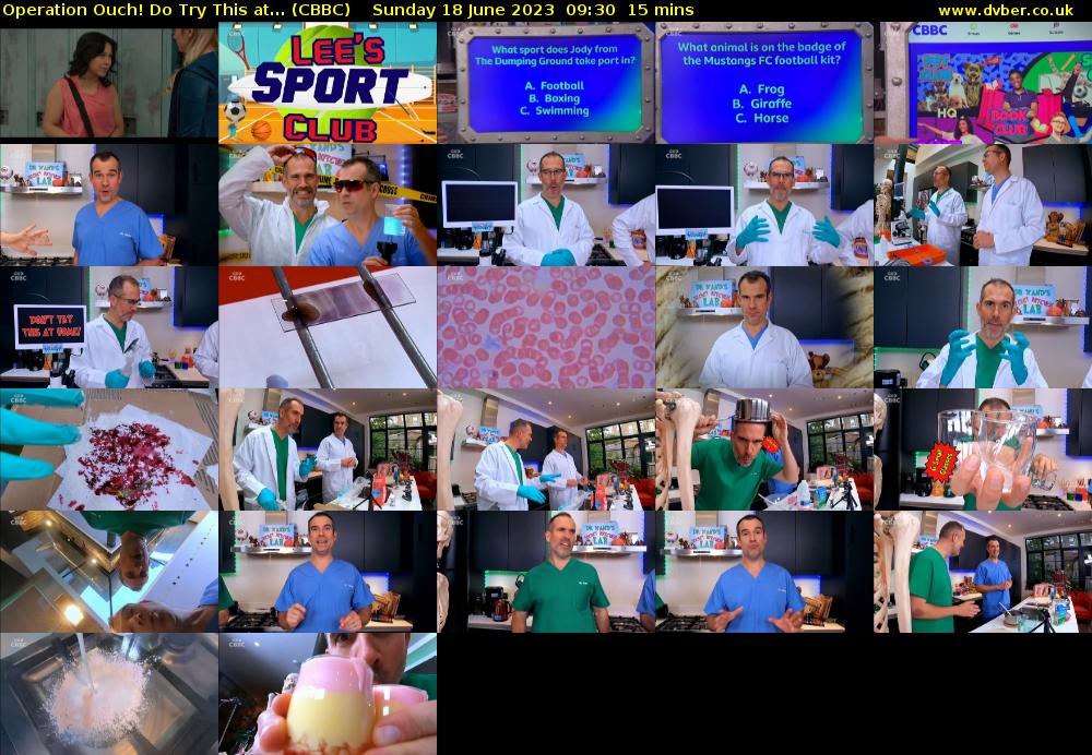 Operation Ouch! Do Try This at... (CBBC) Sunday 18 June 2023 09:30 - 09:45