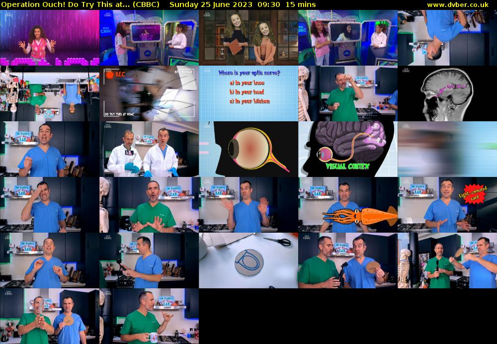 Operation Ouch! Do Try This at... (CBBC) Sunday 25 June 2023 09:30 - 09:45