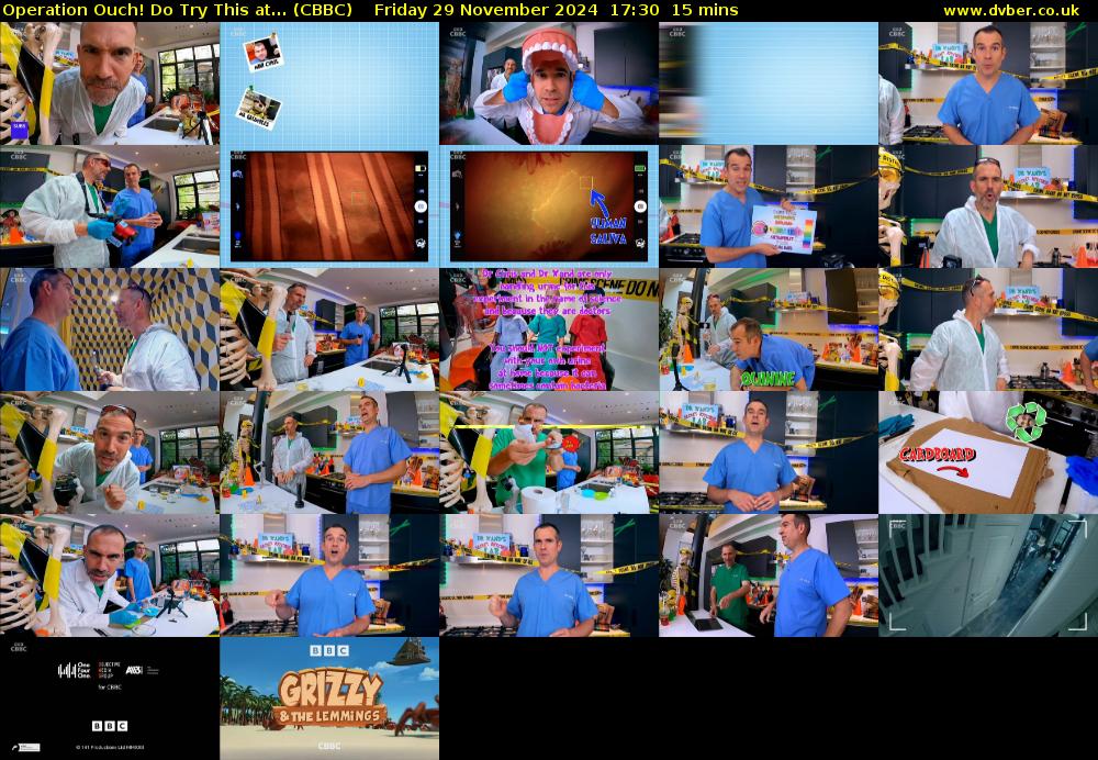 Operation Ouch! Do Try This at... (CBBC) Friday 29 November 2024 17:30 - 17:45