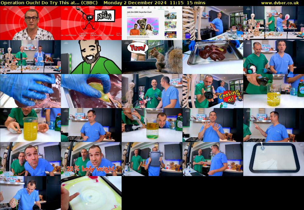 Operation Ouch! Do Try This at... (CBBC) Monday 2 December 2024 11:15 - 11:30