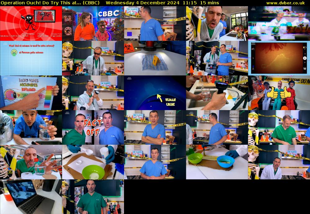 Operation Ouch! Do Try This at... (CBBC) Wednesday 4 December 2024 11:15 - 11:30