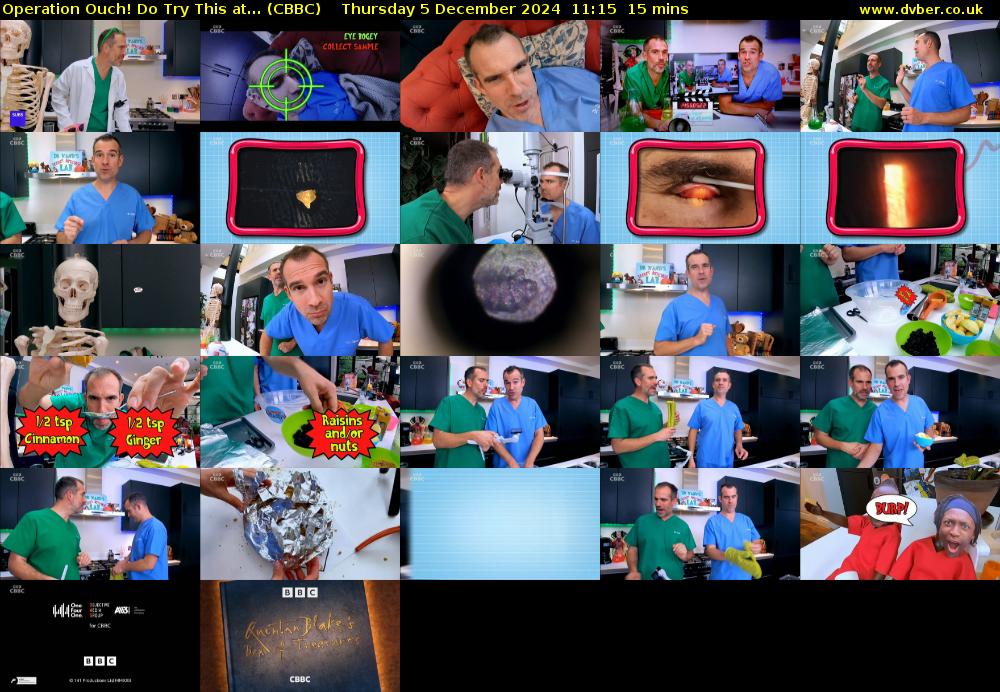 Operation Ouch! Do Try This at... (CBBC) Thursday 5 December 2024 11:15 - 11:30