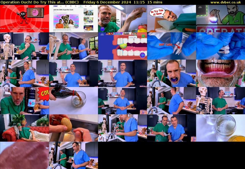 Operation Ouch! Do Try This at... (CBBC) Friday 6 December 2024 11:15 - 11:30