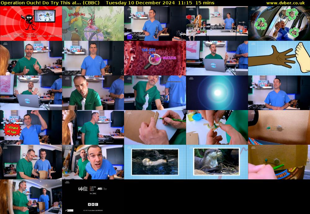 Operation Ouch! Do Try This at... (CBBC) Tuesday 10 December 2024 11:15 - 11:30