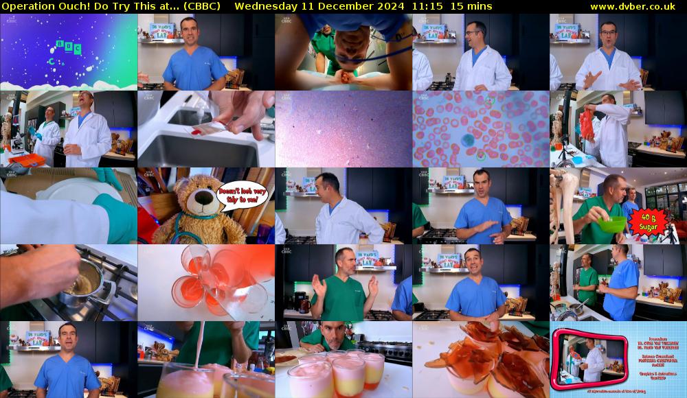 Operation Ouch! Do Try This at... (CBBC) Wednesday 11 December 2024 11:15 - 11:30