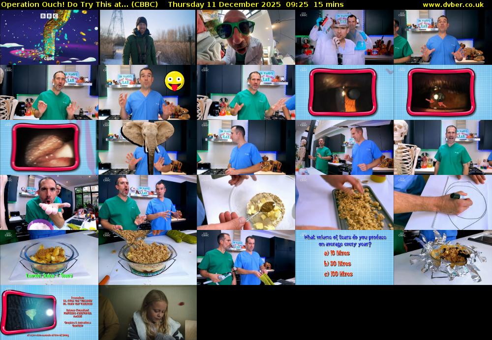 Operation Ouch! Do Try This at... (CBBC) Thursday 11 December 2025 09:25 - 09:40