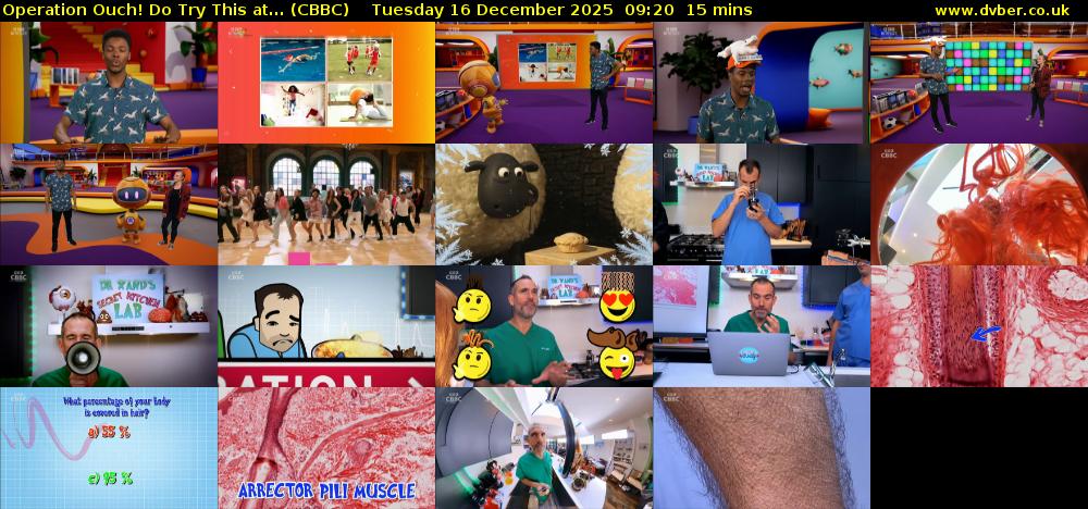 Operation Ouch! Do Try This at... (CBBC) Tuesday 16 December 2025 09:20 - 09:35