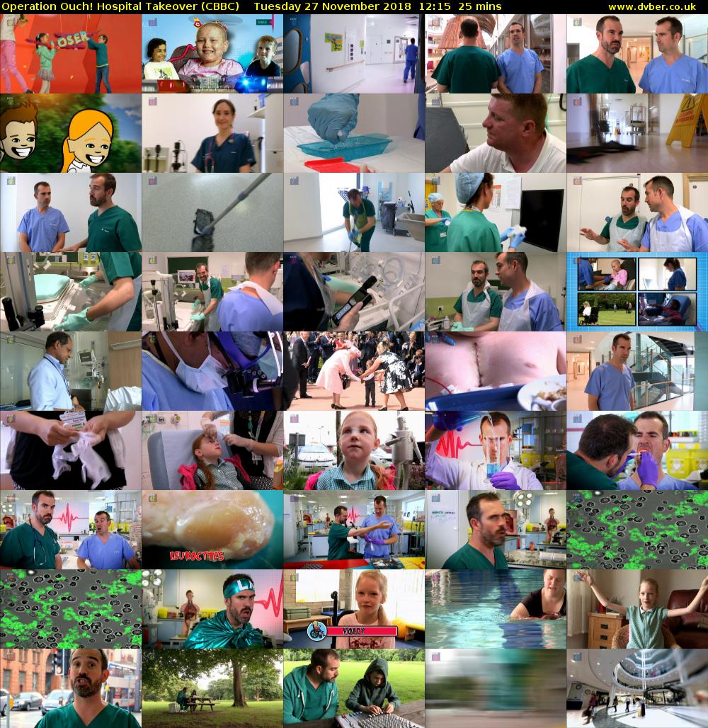 Operation Ouch! Hospital Takeover (CBBC) Tuesday 27 November 2018 12:15 - 12:40