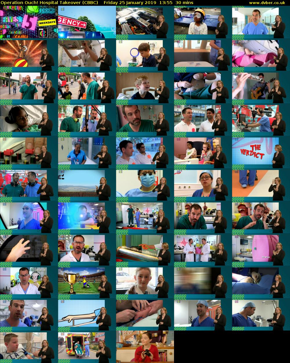 Operation Ouch! Hospital Takeover (CBBC) Friday 25 January 2019 13:55 - 14:25