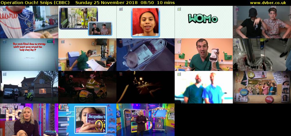 Operation Ouch! Snips (CBBC) Sunday 25 November 2018 08:50 - 09:00