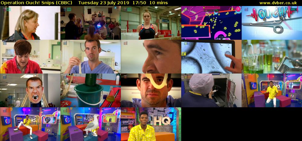 Operation Ouch! Snips (CBBC) Tuesday 23 July 2019 17:50 - 18:00